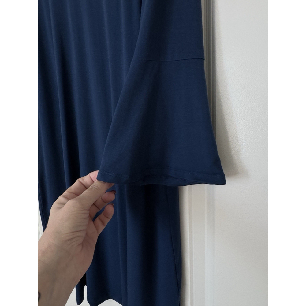 Eileen fisher Bell Sleeve Navy Blue Petite Small Shift Dress - Picture 3 of 4